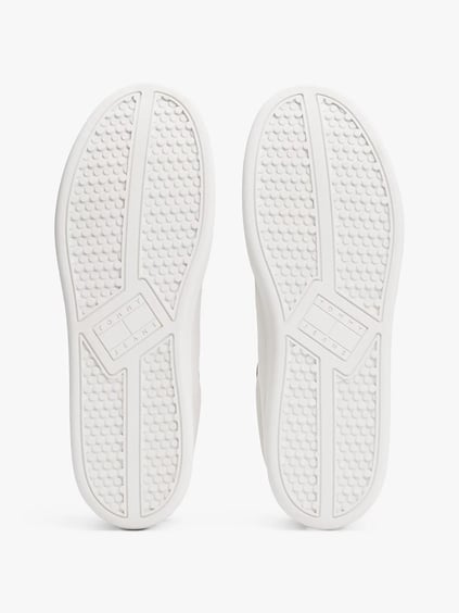 TOMMY HILFIGER Tommy Hilfiger Erkek Düşük Bilekli Logo Bayraklı Deri Mavi Sneaker EM0EM01596-0G1