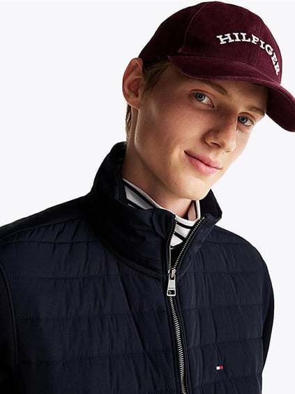 TOMMY HILFIGER Tommy Hilfiger Erkek Fermuarlı Dik Yaka Kapitoneli Cep Detaylı Lacivert Sweatshirt MW0MW37461-DW5