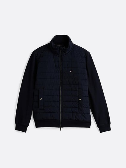 TOMMY HILFIGER Tommy Hilfiger Erkek Fermuarlı Dik Yaka Kapitoneli Cep Detaylı Lacivert Sweatshirt MW0MW37461-DW5