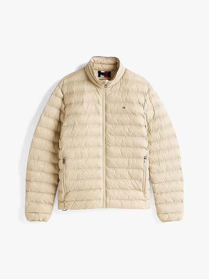 TOMMY HILFIGER Tommy Hilfiger Erkek Kapitoneli Regular Fit Kapüşonlu Şişme Bej Ceket MW0MW37634-RBT