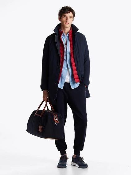TOMMY HILFIGER Tommy Hilfiger Erkek Logolu Bağcıklı Deri Lacivert Sneaker FM0FM05371-DW5