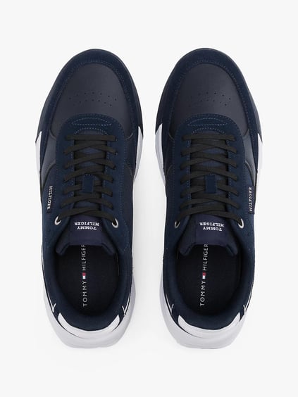 TOMMY HILFIGER Tommy Hilfiger Erkek Logolu Bağcıklı Deri Lacivert Sneaker FM0FM05371-DW5