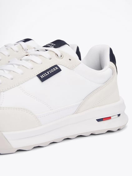 TOMMY HILFIGER Tommy Hilfiger Erkek Logolu Bağcıklı Deri Beyaz Sneaker FM0FM05371-YBS
