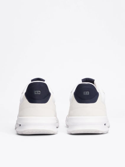 TOMMY HILFIGER Tommy Hilfiger Erkek Logolu Bağcıklı Deri Beyaz Sneaker FM0FM05371-YBS