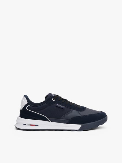 TOMMY HILFIGER Tommy Hilfiger Erkek Logolu Bağcıklı Deri Lacivert Sneaker FM0FM05371-DW5