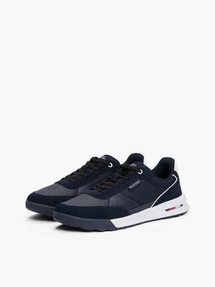 TOMMY HILFIGER Tommy Hilfiger Erkek Logolu Bağcıklı Deri Lacivert Sneaker FM0FM05371-DW5