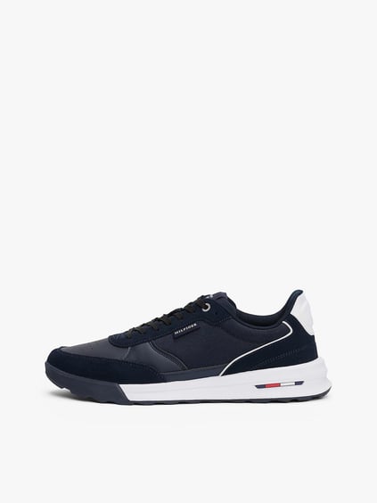 TOMMY HILFIGER Tommy Hilfiger Erkek Logolu Bağcıklı Deri Lacivert Sneaker FM0FM05371-DW5