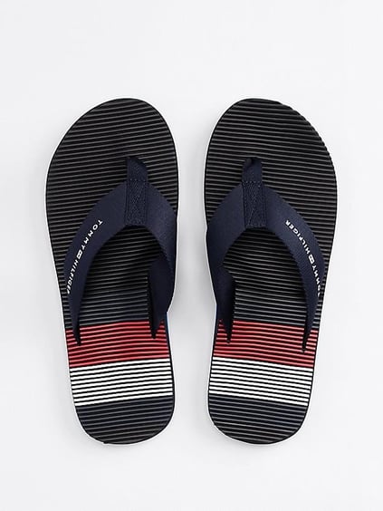 TOMMY HILFIGER Tommy Hilfiger Erkek Masaj İç Tabanlı Eva Taban Lacivert Terlik FM0FM05462-DW5