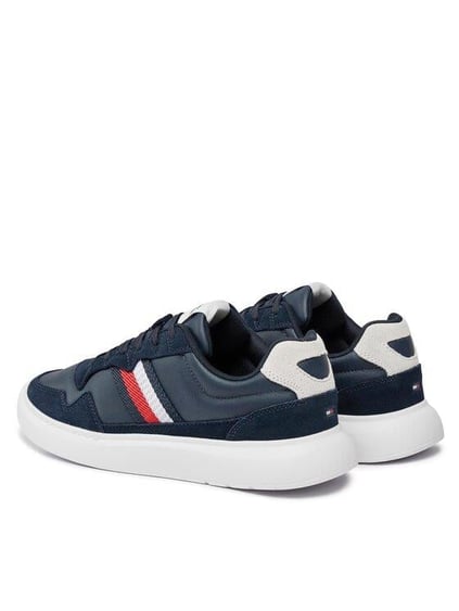 Tommy Hilfiger Tommy Hilfiger Erkek Marka Logolu Bağcıklı Kaydırmaz Tabanlı Günlük Lacivert Sneaker FM0FM04889-DW5