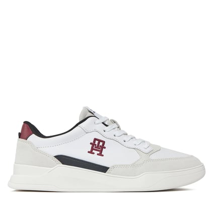 Tommy Hilfiger Tommy Hilfiger Erkek Marka Logolu Bağcıklı Kaydırmaz Tabanlı Günlük Beyaz Sneaker FM0FM04929-YBS