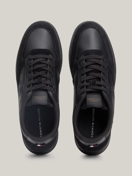 Tommy Hilfiger Tommy Hilfiger Erkek Marka Logolu Bağcıklı Kaydırmaz Tabanlı Günlük Siyah Sneaker FM0FM04929-BDS