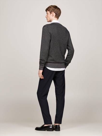 Tommy Hilfiger Tommy Hilfiger Erkek Marka Logolu Uzun Kollu Rahat Siyah Kazak MW0MW36723-0GJ