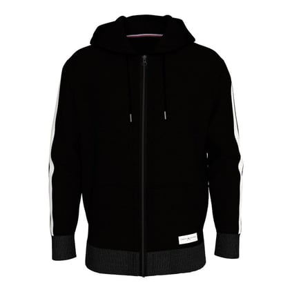 Tommy Hilfiger Tommy Hilfiger Erkek Marka Logolu Uzun Kollu Rahat Siyah Sweatshirt UM0UM03011-BDS