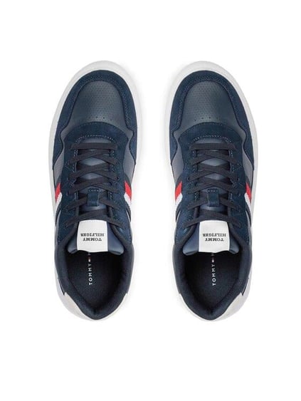 Tommy Hilfiger Tommy Hilfiger Erkek Marka Logolu Bağcıklı Kaydırmaz Tabanlı Günlük Lacivert Sneaker FM0FM04889-DW5