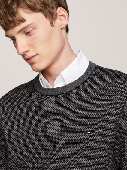 Tommy Hilfiger Tommy Hilfiger Erkek Marka Logolu Uzun Kollu Rahat Siyah Kazak MW0MW36723-0GJ