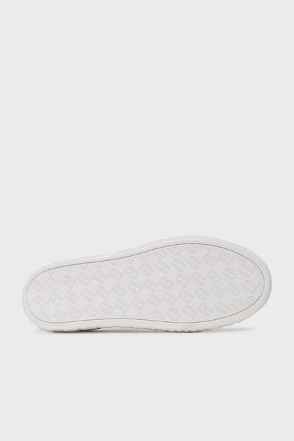Tommy Hilfiger Tommy Hilfiger Erkek Marka Logolu Bağcıklı Kaydırmaz Tabanlı Günlük Beyaz Sneaker EM0EM01159-YBR