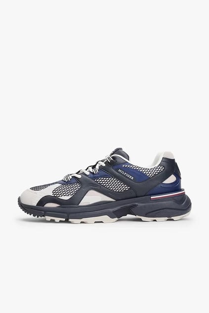 Tommy Hilfiger Tommy Hilfiger Erkek Nefes Alabilen Fileli Üst Yüzey Rahat ve Yüksek Taban Mavi Sneaker FM0FM05567-DW5
