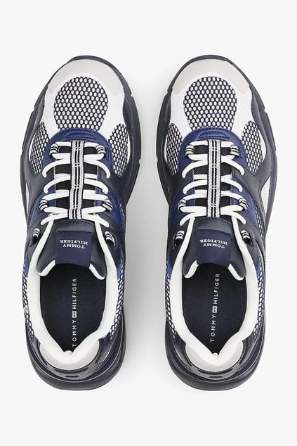 Tommy Hilfiger Tommy Hilfiger Erkek Nefes Alabilen Fileli Üst Yüzey Rahat ve Yüksek Taban Mavi Sneaker FM0FM05567-DW5