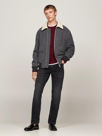Tommy Hilfiger Tommy Hilfiger Erkek Normal Bel Slim Fit Dar Paça Siyah Jeans MW0MW36673-1B2