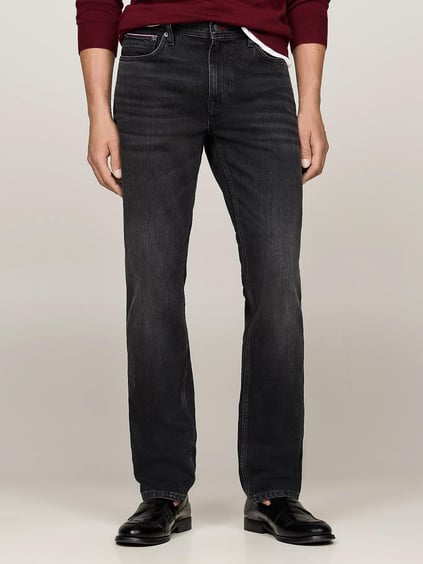 Tommy Hilfiger Tommy Hilfiger Erkek Normal Bel Slim Fit Dar Paça Siyah Jeans MW0MW36673-1B2