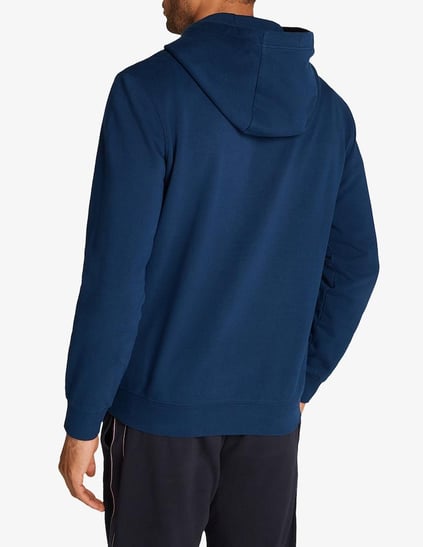 TOMMY HILFIGER Tommy Hilfiger Erkek Pamuklu Regular Fit Kapüşonlu Uzun Kollu Lacivert Sweatshirt MW0MW37475-DAF