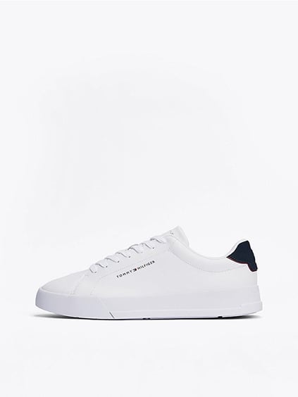 TOMMY HILFIGER Tommy Hilfiger Erkek Rahat Düz Taban Topuk Renk Geçişli Deri Beyaz Sneaker FM0FM05367-0LD