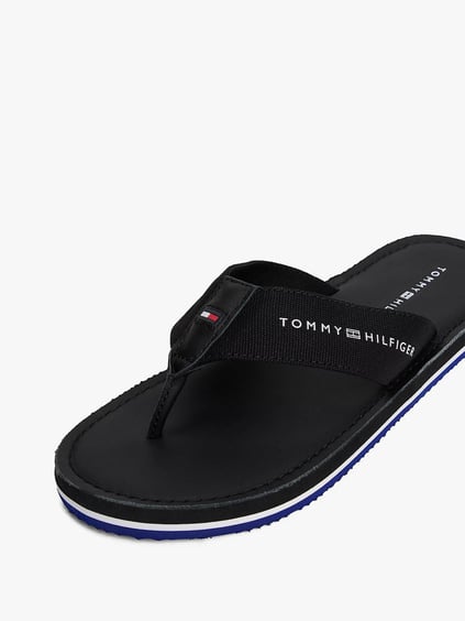 TOMMY HILFIGER Tommy Hilfiger Erkek Rahat Taban Parmak Arası Plaj Siyah Terlik FM0FM05442-BDS