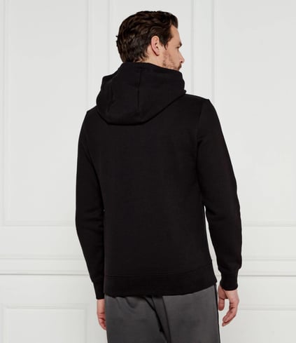 TOMMY HILFIGER Tommy Hilfiger Erkek Regular Fit Pamuklu Kapüşonlu Şerit Çizgi Baskılı Uzun Kollu Siyah Sweatshirt MW0MW38332-BDS