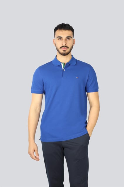 TOMMY HILFIGER Tommy Hilfiger Erkek Regular Fit Polo Yaka Kısa Kollu Lacivert Polo Yaka T-Shirt MW0MW37520-D03
