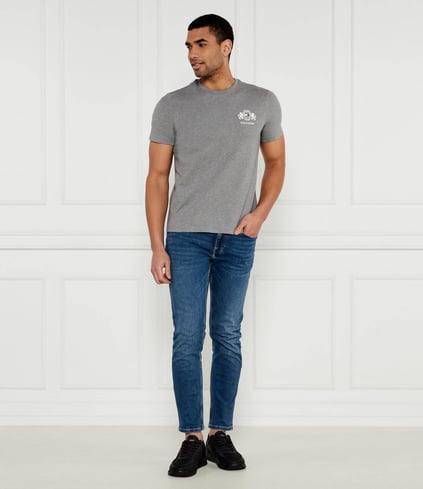 TOMMY HILFIGER Tommy Hilfiger Erkek Regular Fit Yuvarlak Yaka Kısa Kollu Pamuklu Gri T-Shirt MW0MW37909-P91