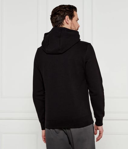 TOMMY HILFIGER Tommy Hilfiger Erkek Regular Fit Pamuklu Kapüşonlu Şerit Çizgi Baskılı Uzun Kollu Siyah Sweatshirt MW0MW38332-BDS