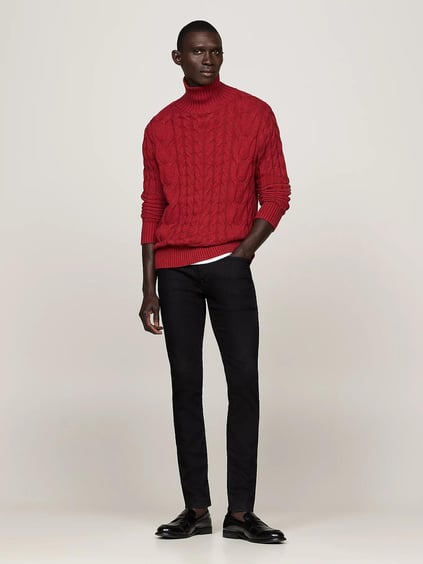 Tommy Hilfiger Tommy Hilfiger Erkek Slim Fit Normal Bel Pamuklu Siyah Jeans MW0MW36685-1B4
