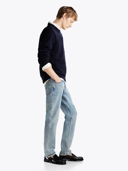 TOMMY HILFIGER Tommy Hilfiger Erkek Yüksek Belli Straigt Fit Normal Paça Mavi Jeans MW0MW37819-1AA