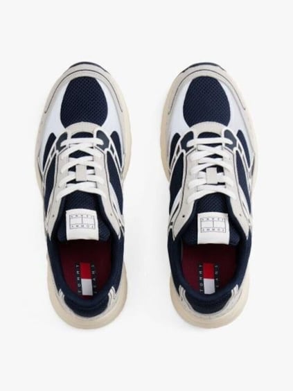 Tommy Hilfiger Tommy Hilfiger Erkek Yüksek Rahat Taban Nefes Alabilen File Detaylı Lacivert-Beyaz Sneaker EM0EM01622-0GZ