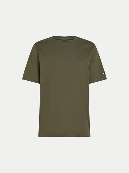 TOMMY HILFIGER Tommy Hilfiger Erkek Yuvarlak Yaka Regular Fit Pamuklu Kısa Kollu Yeşil T-Shirt MW0MW37508-PLI
