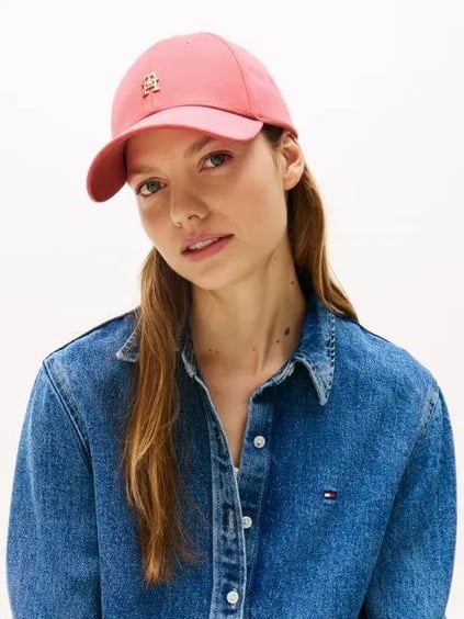 TOMMY HILFIGER Tommy Hilfiger Kadın %100 Pamuklu Nefes Alabilen Ayarlanabilir Tokalı Pembe Şapka AW0AW17631-TJH