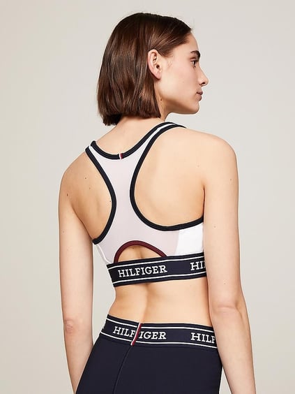Tommy Hilfiger Tommy Hilfiger Kadın Askılı Logolu Bralet Beyaz Spor Sütyen WW0WW41517-YCF