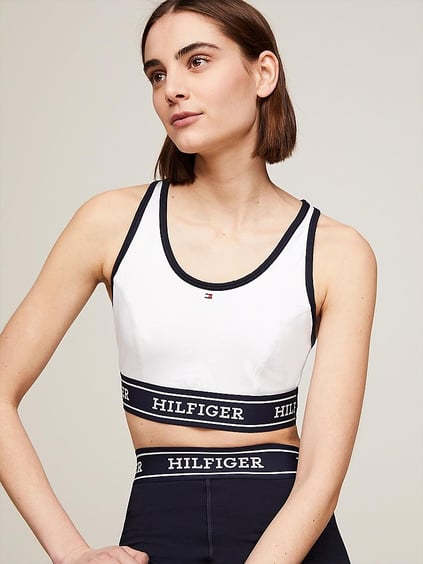 Tommy Hilfiger Tommy Hilfiger Kadın Askılı Logolu Bralet Beyaz Spor Sütyen WW0WW41517-YCF