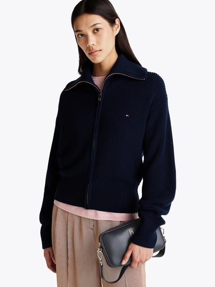 Tommy Hilfiger Tommy Hilfiger Kadın Ayarlanabilir Omuz Askılı Fermuarlı Dış ve İç Cepli Deri Mavi Omuz Çantası AW0AW17332-0GY