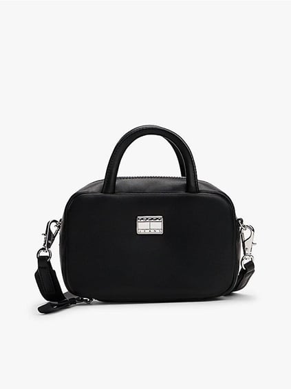 TOMMY HILFIGER Tommy Hilfiger Kadın Ayarlanabilir ve Çıkarılabilir Omuz Askılı İçi Fermuar Bölmeli Siyah Omuz Çantası AW0AW17294-BDS