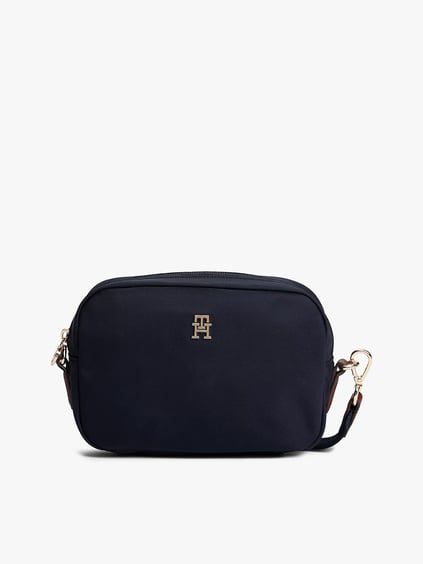 Tommy Hilfiger Tommy Hilfiger Kadın Ayarlanabilir Omuz Askılı TH Monogram Logolu Lacivert Omuz Çantası AW0AW17704-DW6