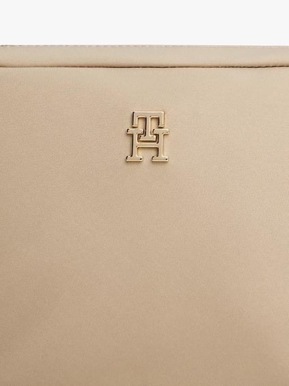 Tommy Hilfiger Tommy Hilfiger Kadın Ayarlanabilir Omuz Askılı TH Monogram Logolu Bej Omuz Çantası AW0AW17704-RBT