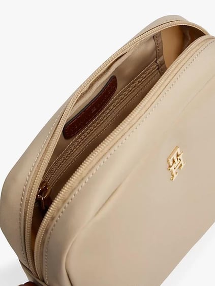 Tommy Hilfiger Tommy Hilfiger Kadın Ayarlanabilir Omuz Askılı TH Monogram Logolu Bej Omuz Çantası AW0AW17704-RBT