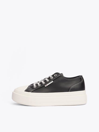 TOMMY HILFIGER Tommy Hilfiger Kadın Bağcıklı Marka Logolu Spor Stil Siyah Sneaker EN0EN02714-BDS