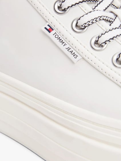 TOMMY HILFIGER Tommy Hilfiger Kadın Bağcıklı Marka Logolu Spor Stil Beyaz Sneaker EN0EN02714-YBL