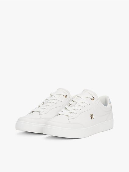 TOMMY HILFIGER Tommy Hilfiger Kadın Bağcıklı Marka Logolu Spor Stil Ekru Sneaker FW0FW08322-0LH
