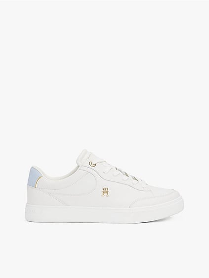 TOMMY HILFIGER Tommy Hilfiger Kadın Bağcıklı Marka Logolu Spor Stil Ekru Sneaker FW0FW08322-0LH