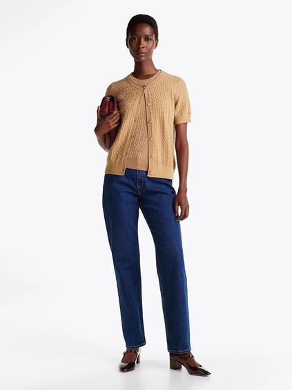 Tommy Hilfiger Tommy Hilfiger Kadın Bilek Bağlamalı Oval Burunlu Deri Kahverengi Klasik Topuklu Ayakkabı FW0FW08566-GSA