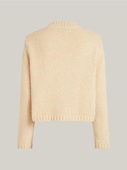 TOMMY HILFIGER Tommy Hilfiger Kadın Cep Detaylı Düğme Kapamalı Regular Fit Bej Hırka WW0WW44473-AEX