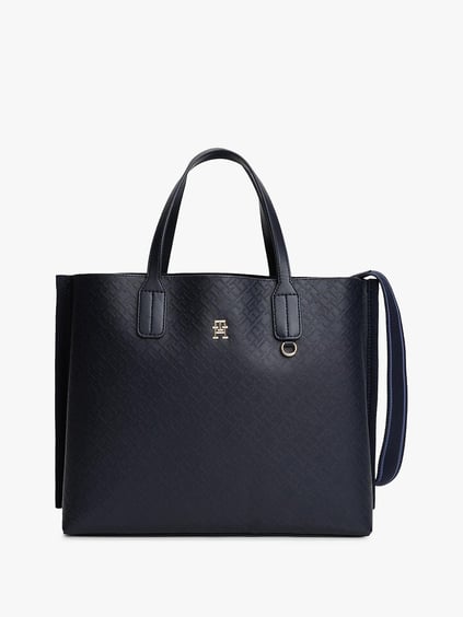 TOMMY HILFIGER Tommy Hilfiger Kadın Deri İç Bölmeli Küçük Cüzdan Aksesuarlı Lacivert Omuz Çantası AW0AW17174-DW6